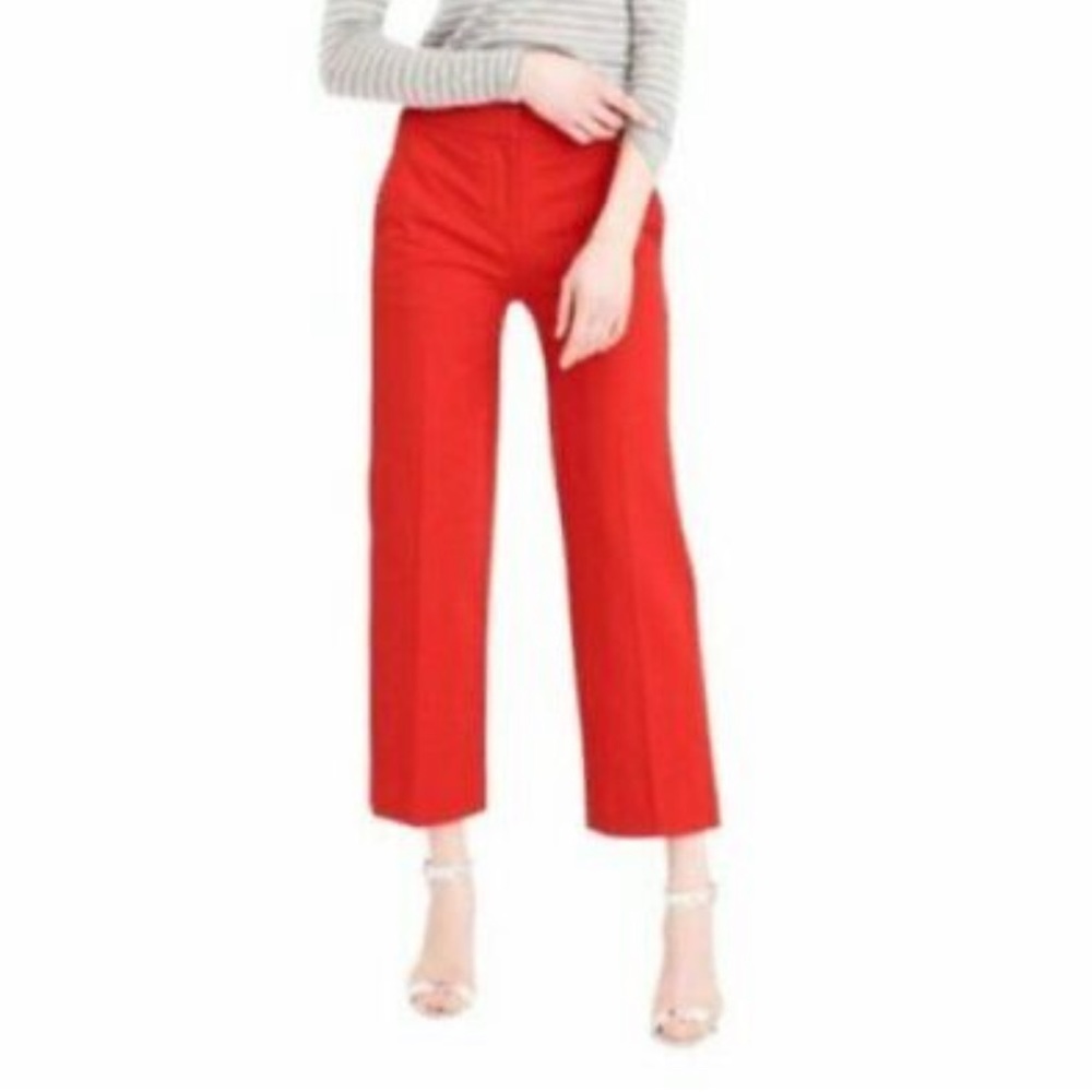 J. CREW Red Patio Pants in 2-Way Stretch Wool 10
